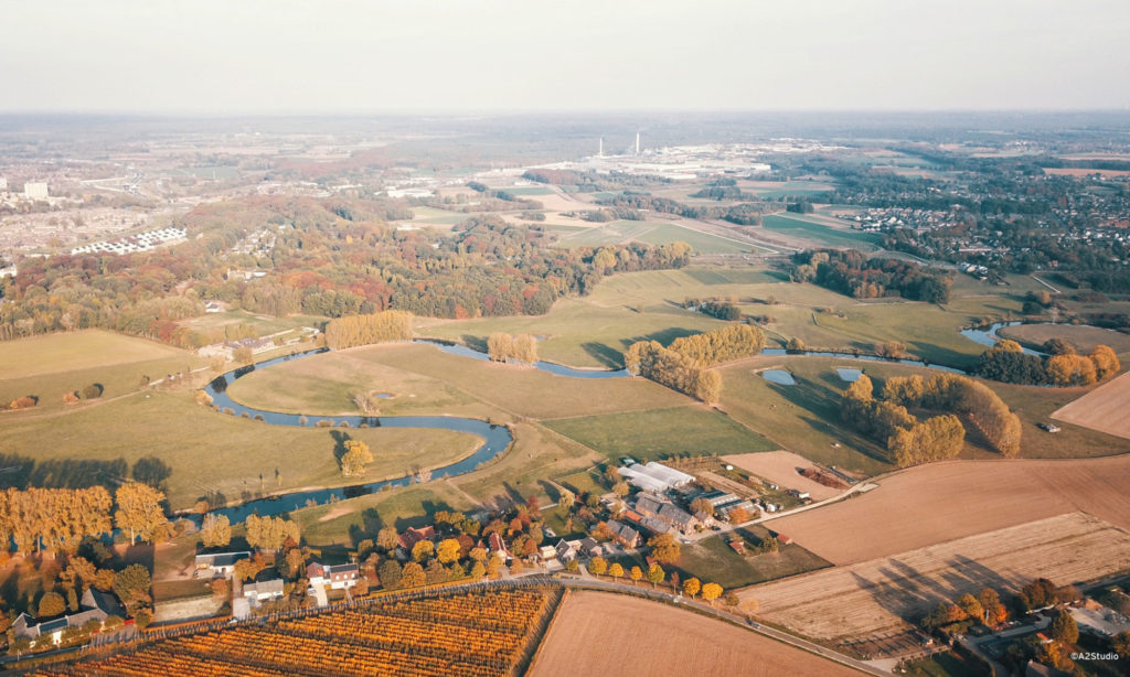 luchtfoto Roerdal droge lerop roerdalen